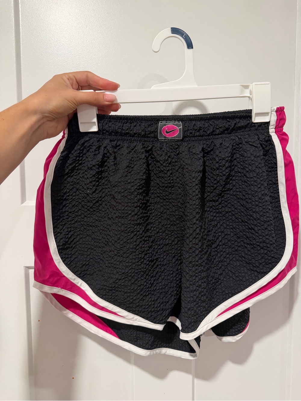 Nike Black Athletic Shorts with Pink Side Panels